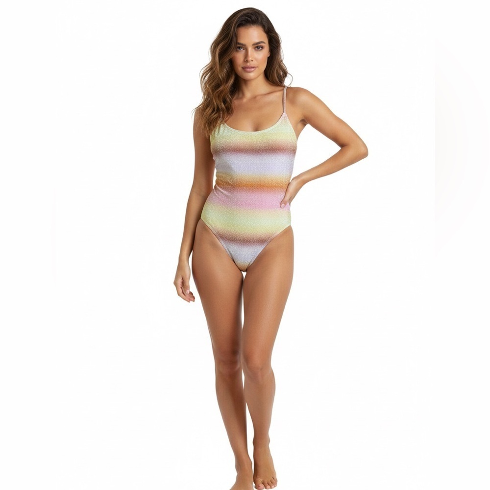 Cotton on women’s glitter ombre scoop neck one piece swimsuit SZ S